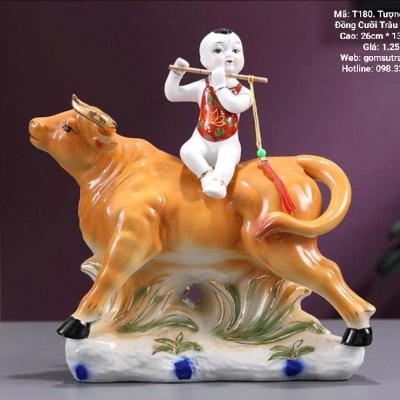 TƯỢNG SỨ TIỂU ĐỒNG CƯỠI TRÂU THỔI SÁO